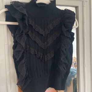 Zara Flutter Sleeveless Sweater top